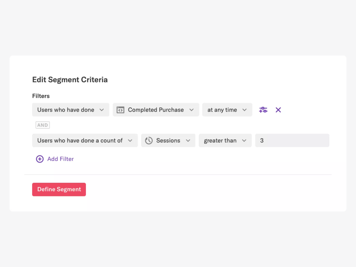 Edit segment criteria in Heap